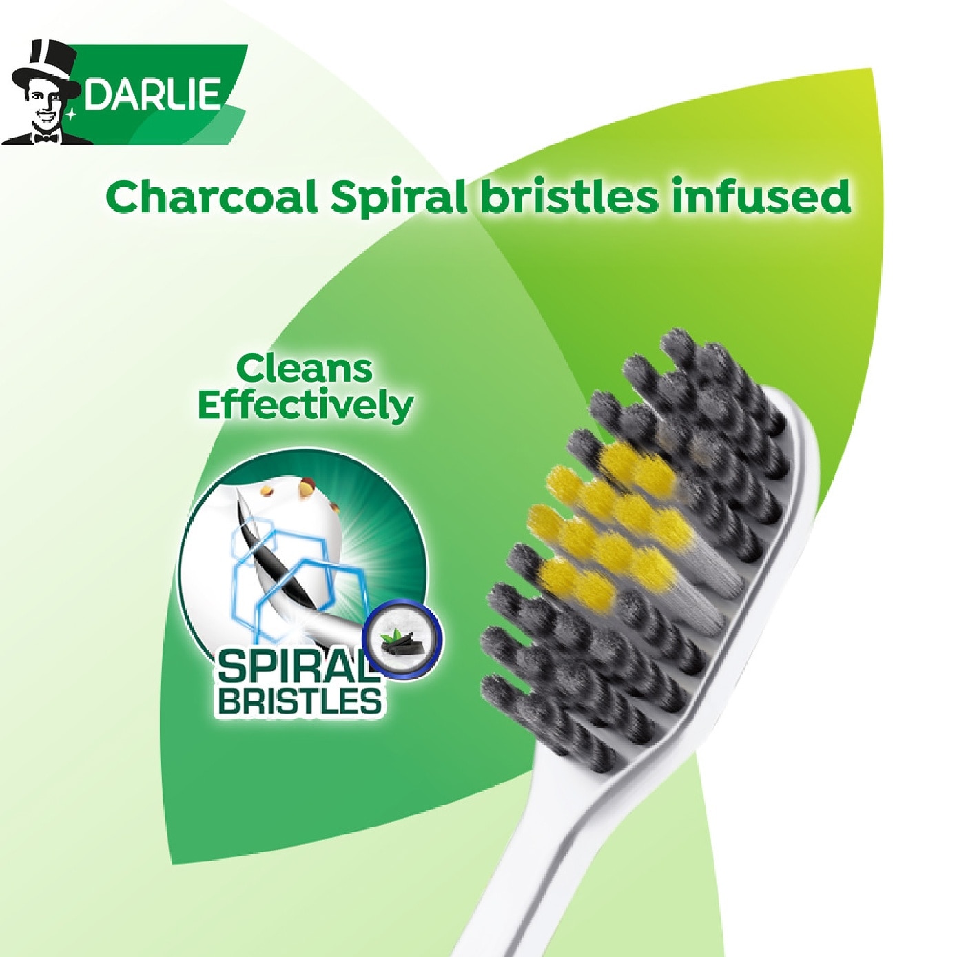 Charcoal Spiral Anti-bacterial Graphene Bristles Toothbrush 3s