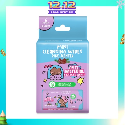 WATSONS Line Friends Mini Cleansing Wipes Pine Scented 8 x 6s