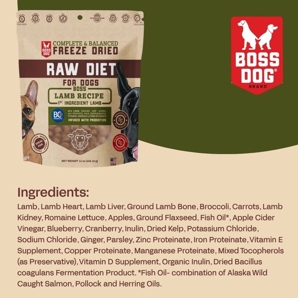 Freeze Dried Lamb Recipe Raw Diet 120z