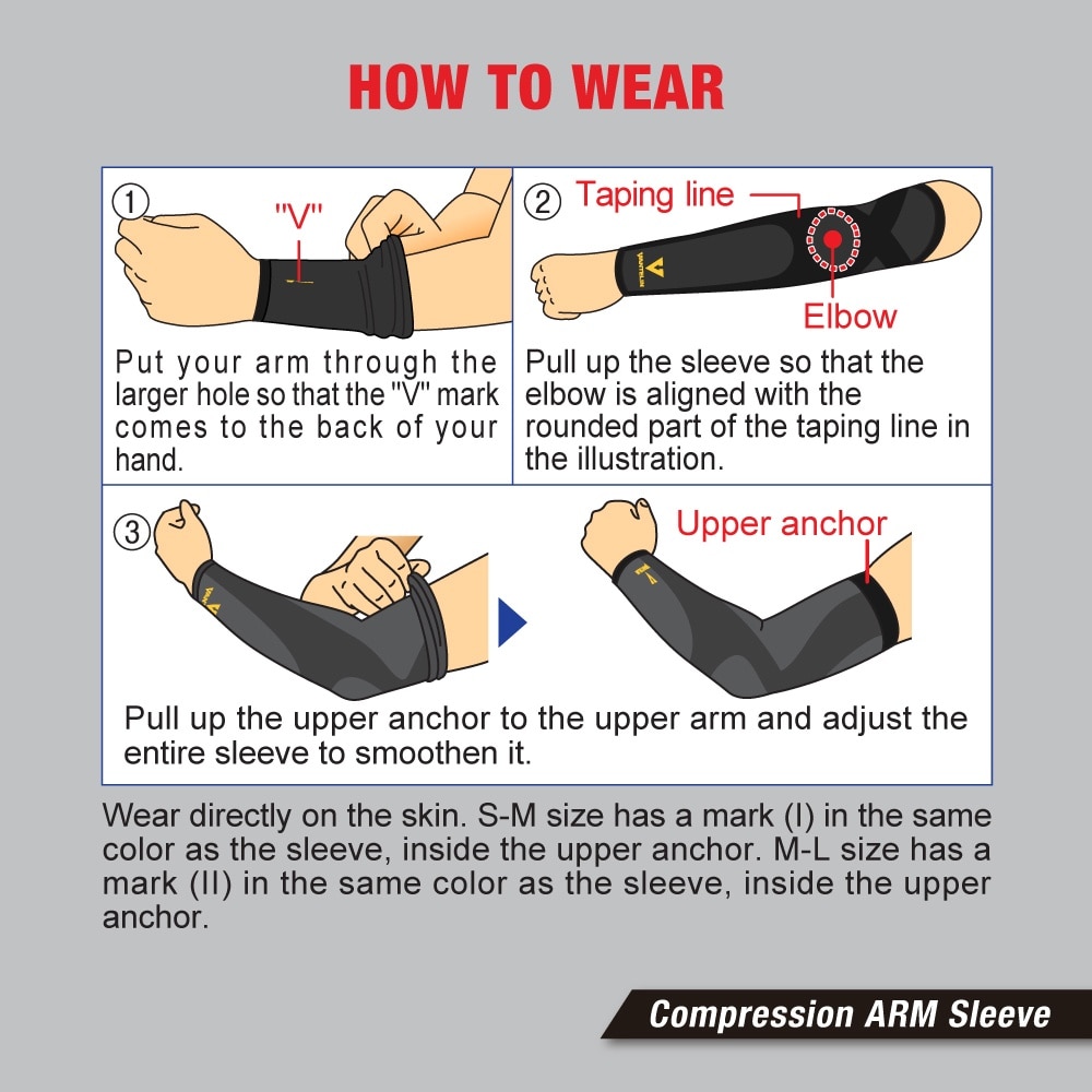 Compression Wear Arm Sleeve Black S-M 2s