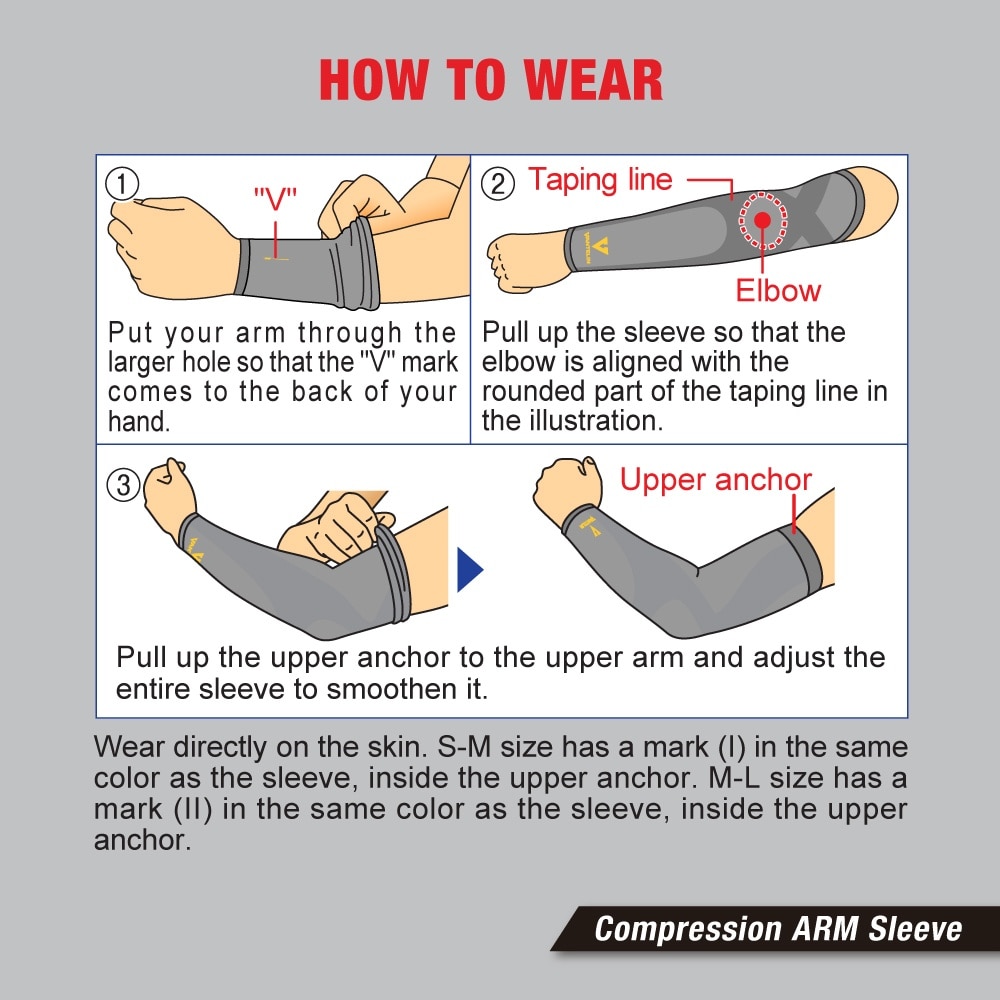 Compression Wear Arm Sleeve Gray S-M 2s