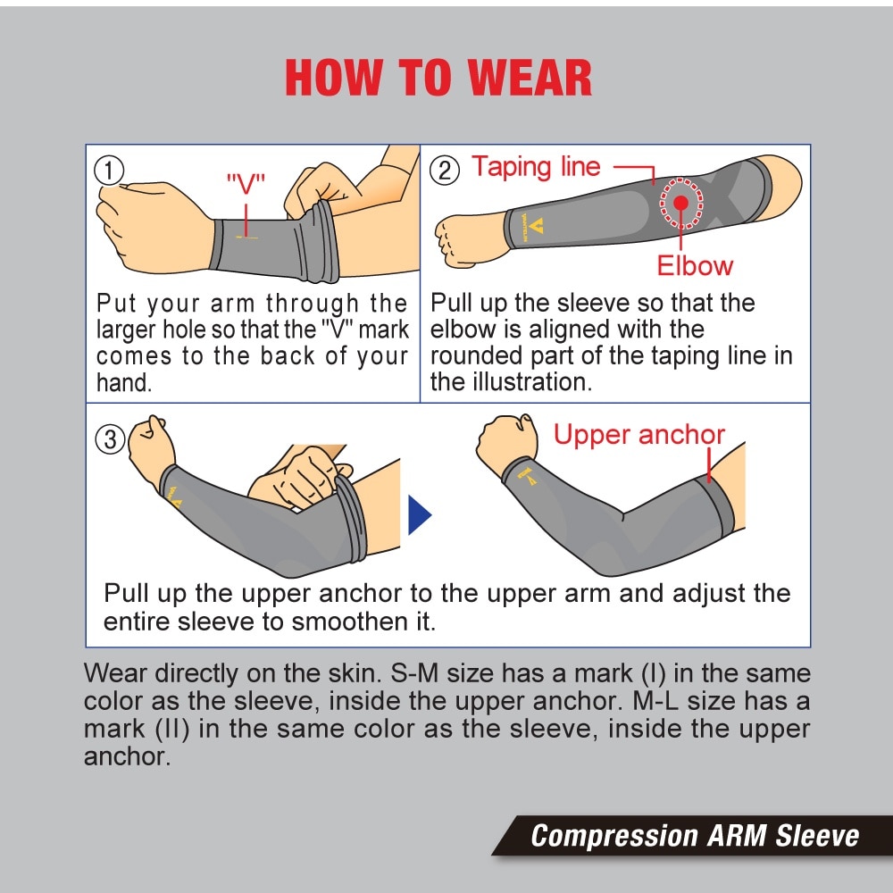 Compression Wear Arm Sleeve Gray M-L 2s