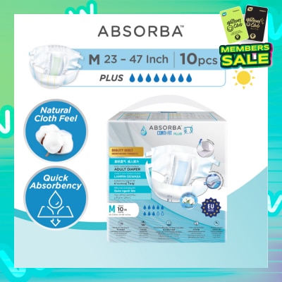 ABSORBA Contifit PLUS Adult Diapers (M) 10s