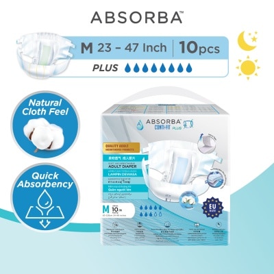 ABSORBA Contifit PLUS Adult Diapers (M) 10s