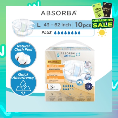 ABSORBA Contifit PLUS Adult Diapers (L) 10s