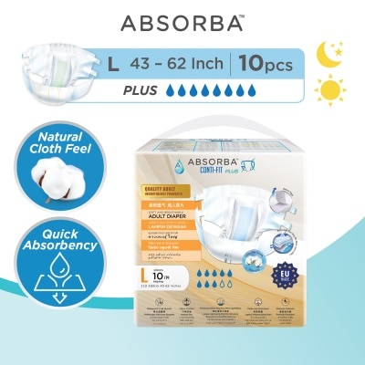 ABSORBA Contifit PLUS Adult Diapers (L) 10s