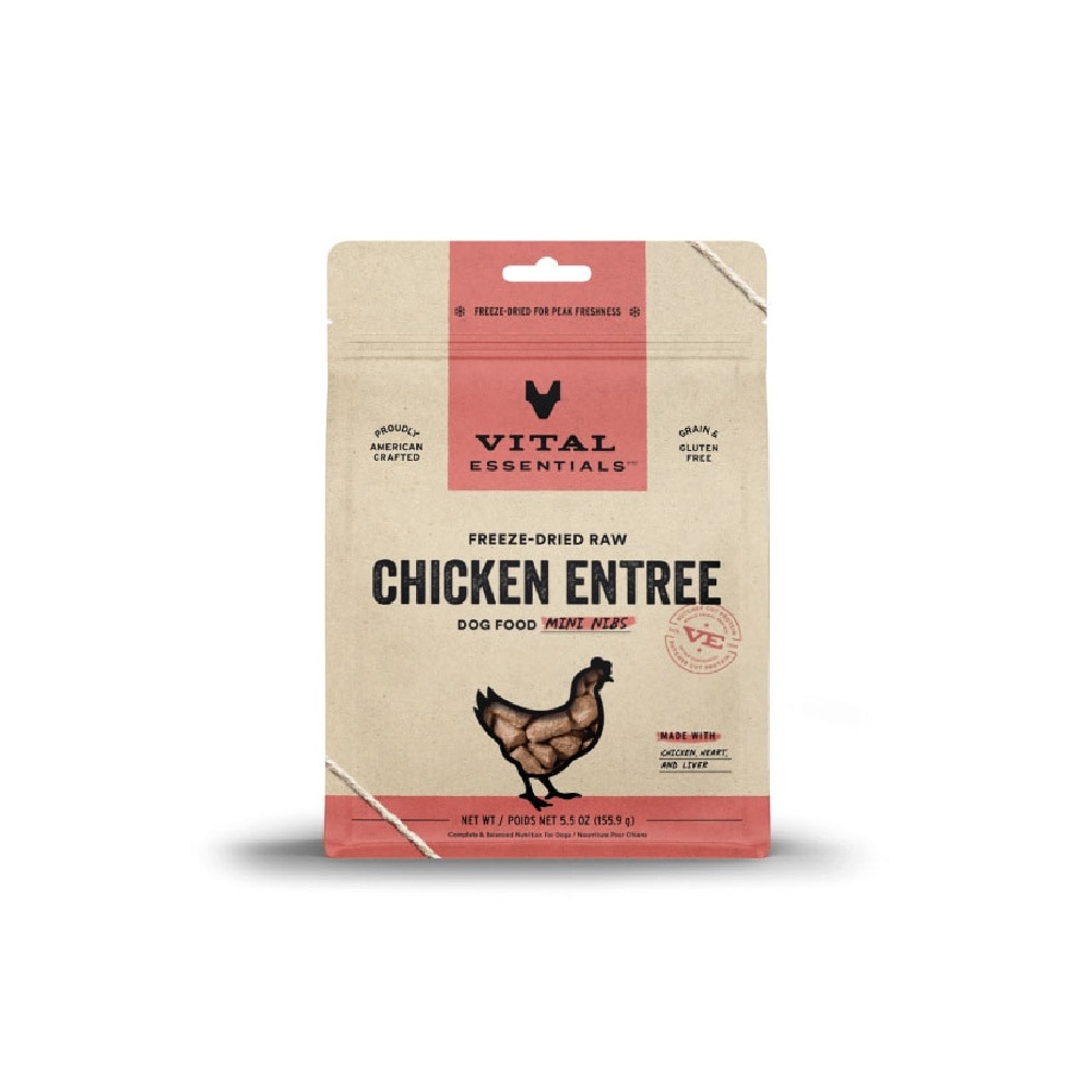 Freeze-Dried Raw Chicken Entree Dog Food Mini Nibs 5.5oz