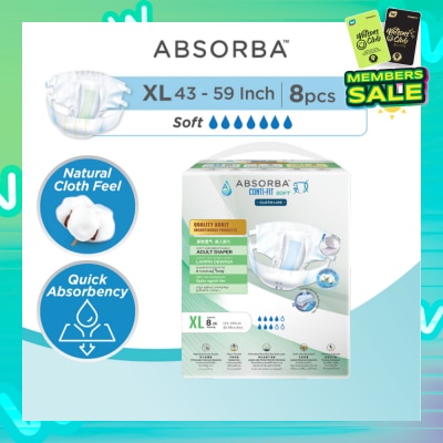 ABSORBA ContiFit Soft Adult Diapers (XL) 8s