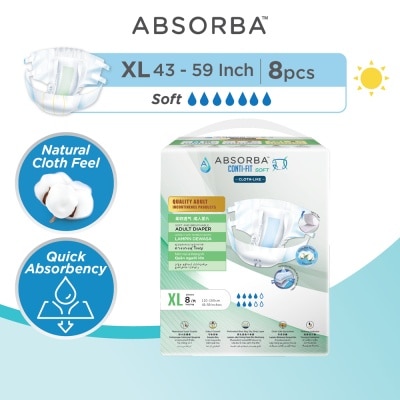 ABSORBA ContiFit Soft Adult Diapers (XL) 8s
