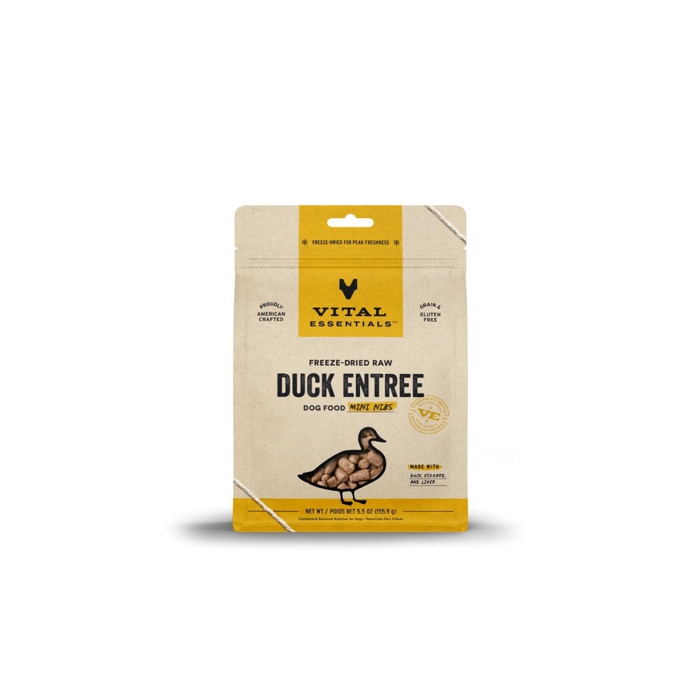 Freeze-Dried Raw Duck Entree Dog Food Mini Nibs 5.5oz