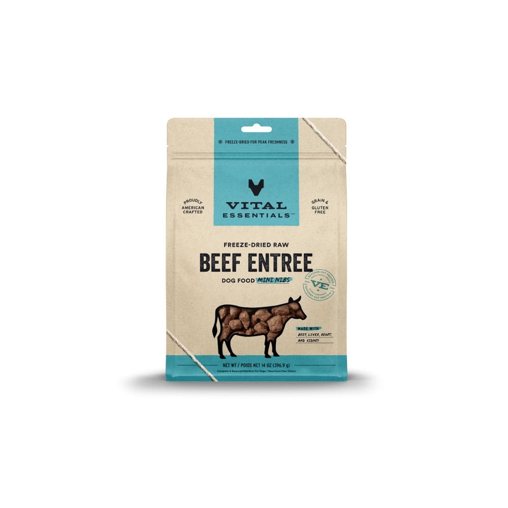 Freeze-Dried Raw Beef Entree Dog Food Mini Nibs 14oz