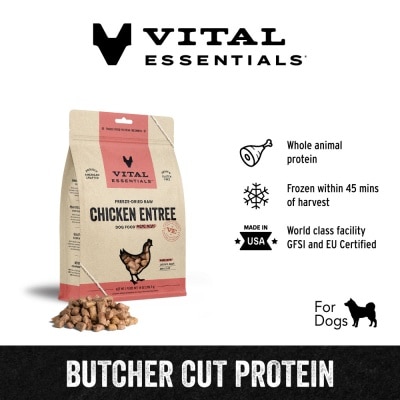 VITAL ESSENTIALS Freeze-Dried Raw Chicken Entree Dog Food Mini Nibs 14oz