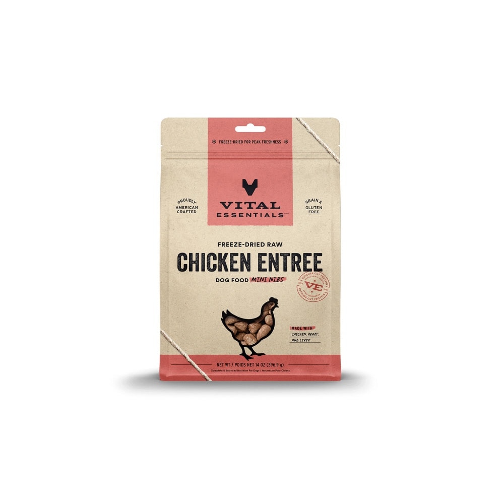Freeze-Dried Raw Chicken Entree Dog Food Mini Nibs 14oz
