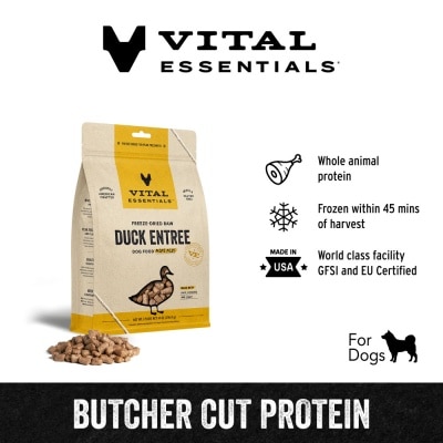 VITAL ESSENTIALS Freeze-Dried Raw Duck Entree Dog Food Mini Nibs 14oz