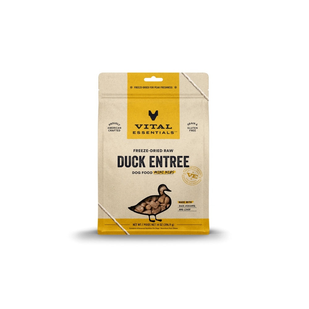 Freeze-Dried Raw Duck Entree Dog Food Mini Nibs 14oz
