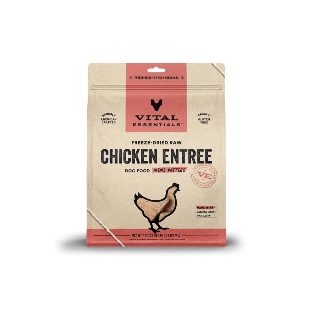 Freeze-Dried Raw Chicken Entree Dog Food Mini Patties 14oz