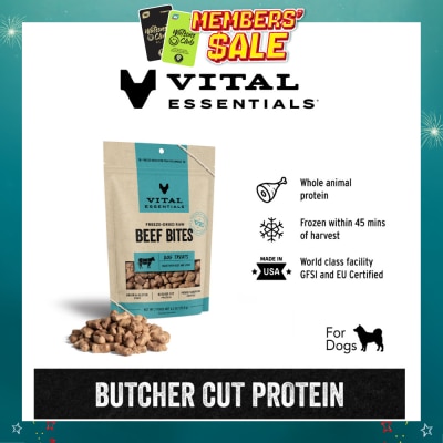 VITAL ESSENTIALS - Freeze-Dried Beef Bites Dog Treats 6.2oz
