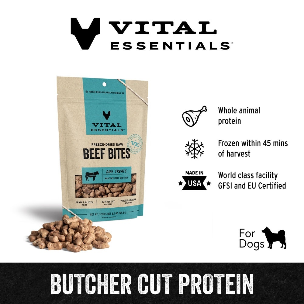 Freeze-Dried Beef Bites Dog Treats 6.2oz