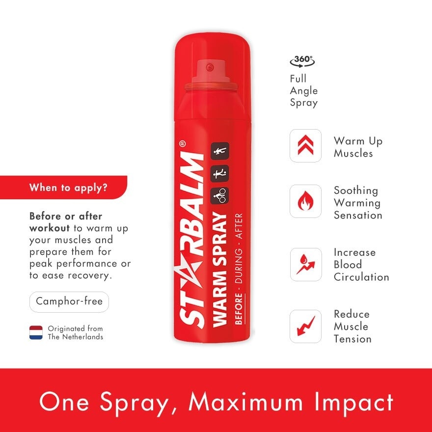 Warm Spray (One Spray Maximum Impact + Stimulate Blood Circulation & Improve Joint Flexibility) 150ml