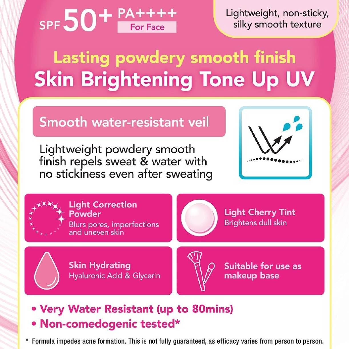 UV Bright Face Milk SPF50+ PA++++ (Suitable Use as Make Up Base + Water Resistant Up to 80min) 30ml