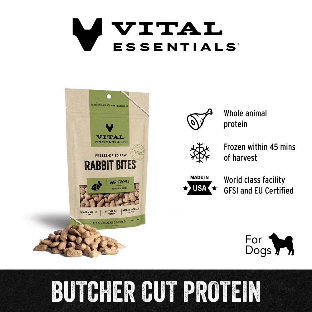 Freeze-Dried Rabbit Bites Dog Treats 2oz