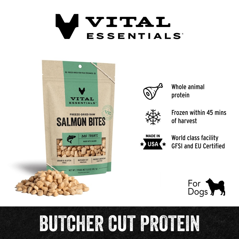 Freeze-Dried Salmon Bites Dog Treats 5oz