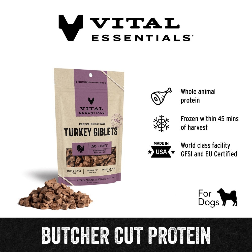 Freeze-Dried Turkey Giblets Dog Treats 2oz