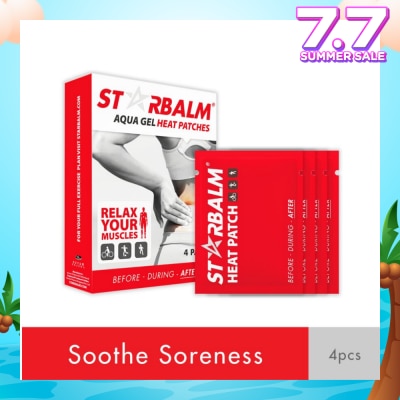 STARBALM Aqua Gel Heat Patch (Soothe Muscles Soreness + Reduce Muscle Tension) 4s