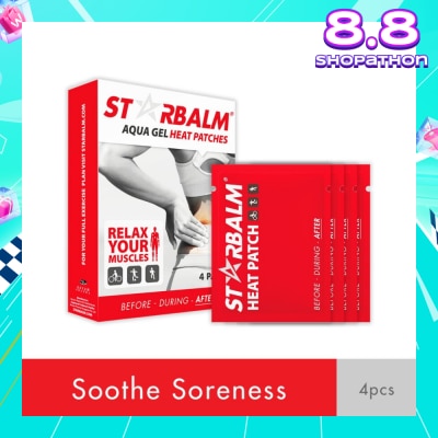 STARBALM Aqua Gel Heat Patch (Soothe Muscles Soreness + Reduce Muscle Tension) 4s