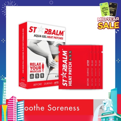 STARBALM Aqua Gel Heat Patch (Soothe Muscles Soreness + Reduce Muscle Tension) 4s