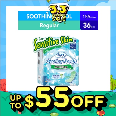 SOFY Cooling Fresh Cucumber Panty Liner 155mm 36s