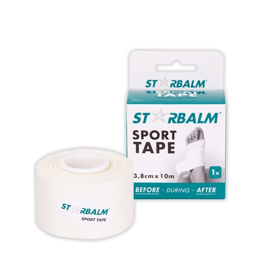 Sport Tape White 3.8cm x 10m (Provide Support and Stability + Ease Pain in Muscles & Joints) 1s