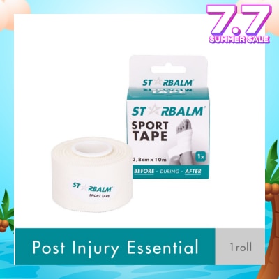 STARBALM Sport Tape White 3.8cm x 10m (Provide Support and Stability + Ease Pain in Muscles & Joints) 1s