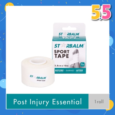 STARBALM Sport Tape White 3.8cm x 10m (Provide Support and Stability + Ease Pain in Muscles & Joints) 1s