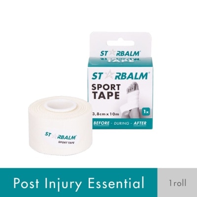 STARBALM Sport Tape White 3.8cm x 10m (Provide Support and Stability + Ease Pain in Muscles & Joints) 1s