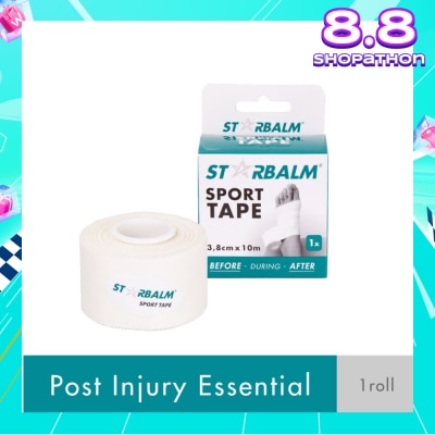 STARBALM Sport Tape White 3.8cm x 10m (Provide Support and Stability + Ease Pain in Muscles & Joints) 1s