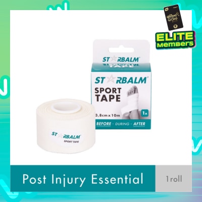 STARBALM Sport Tape White 3.8cm x 10m (Provide Support and Stability + Ease Pain in Muscles & Joints) 1s