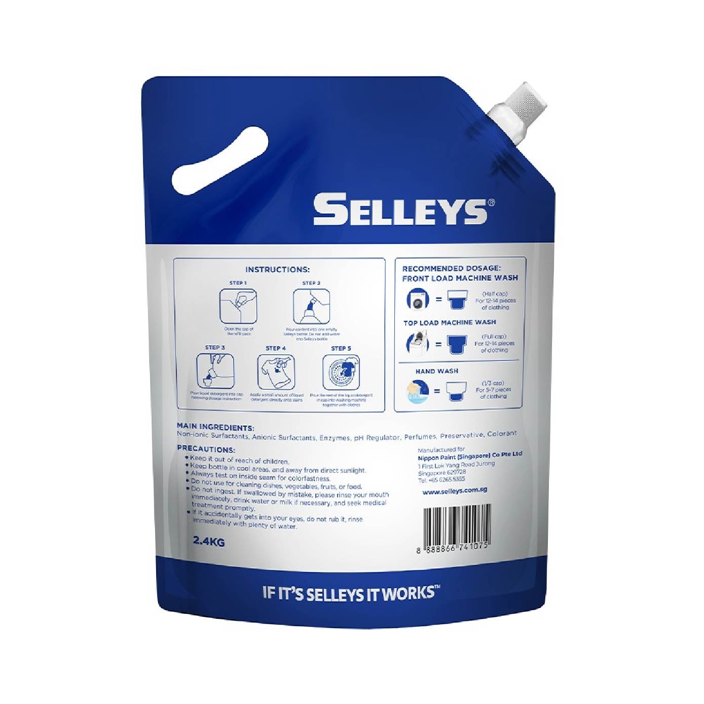 Liquid Laundry Detergent Indoor Drying Refill Pack 2.4kg