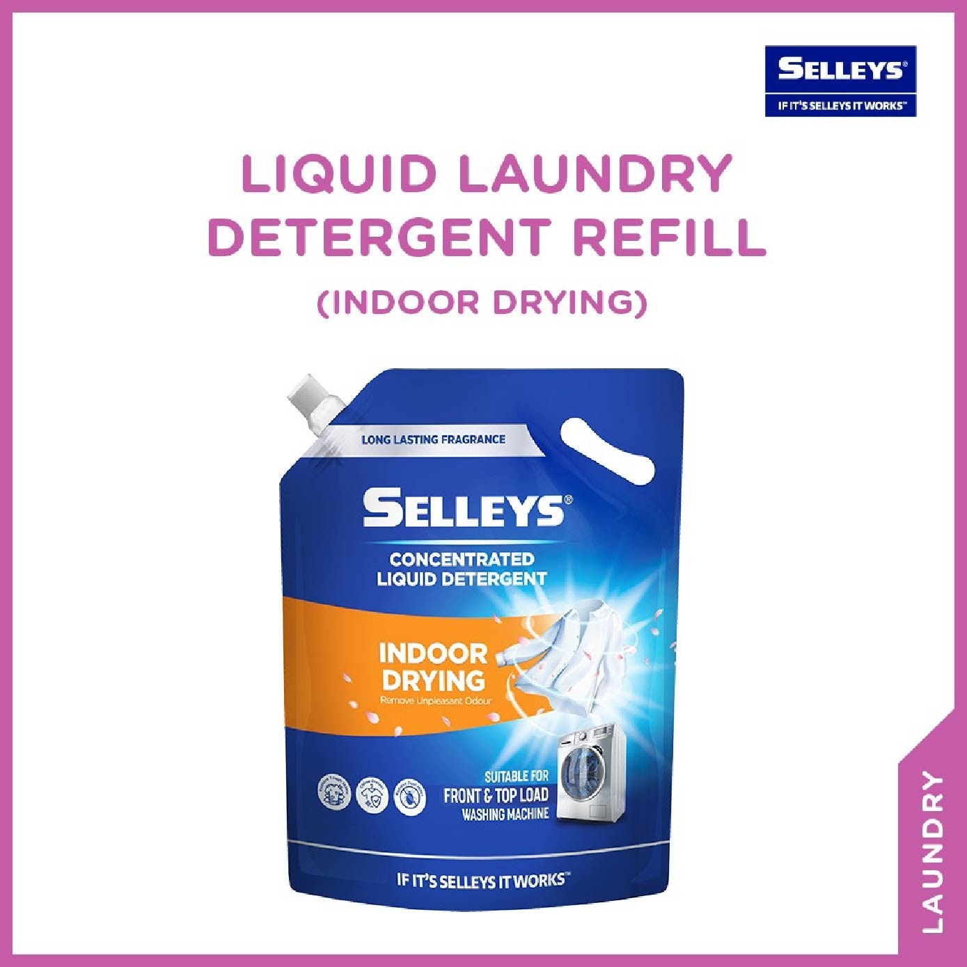 Liquid Laundry Detergent Indoor Drying Refill Pack 2.4kg