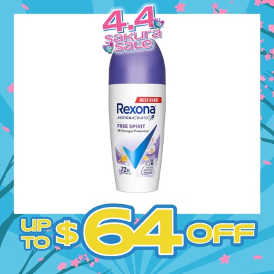 REXONA - Free Spirit Anti Perspirant With Motion Activated Technology (Provides Up To 72 Hours Protection Against Sweat And Odour) 45ml