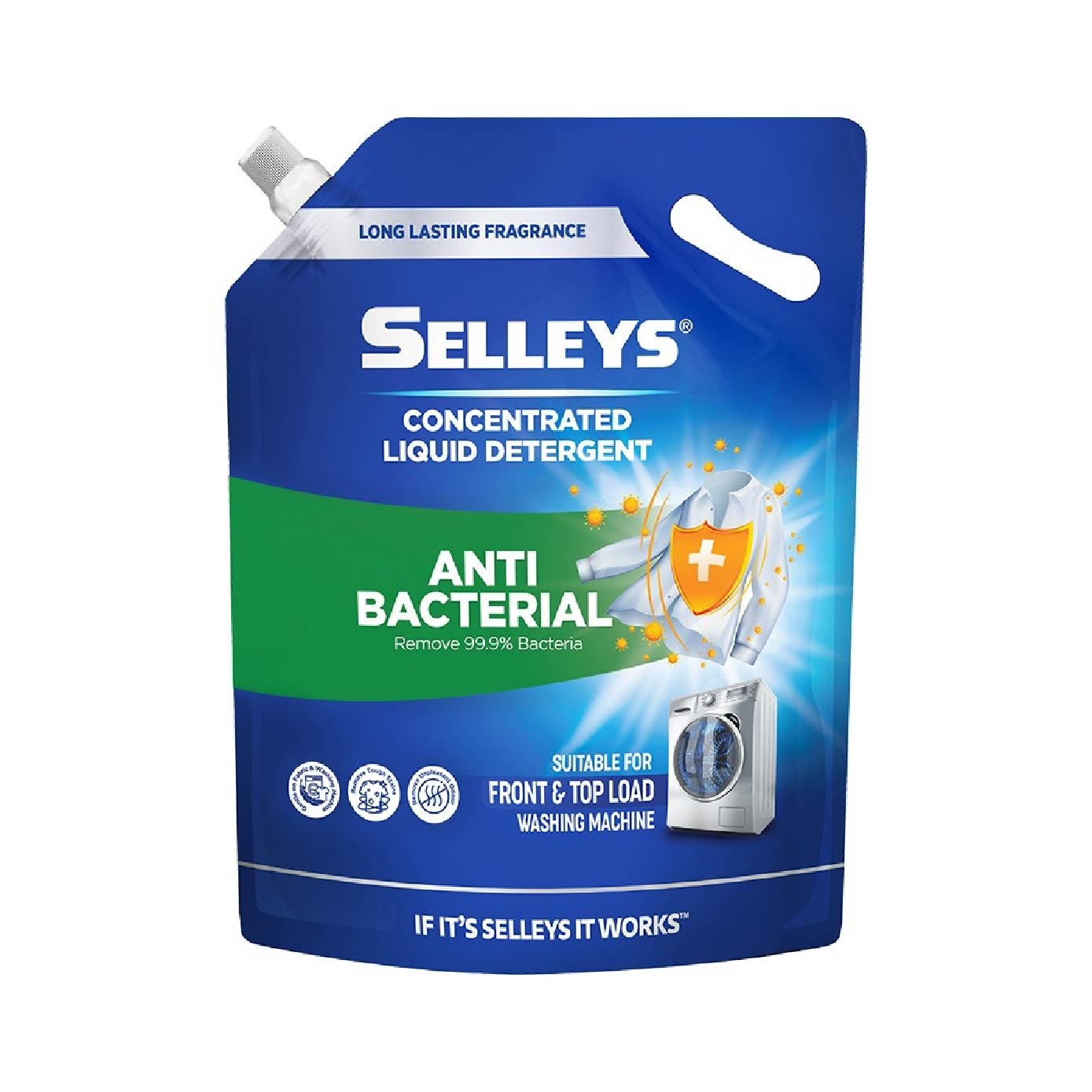 Liquid Laundry Detergent Anti-Bacterial Refill Pack 2.4kg