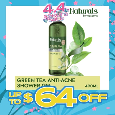NATURALS BY WATSONS - Green Tea Anti-Acne Shower Gel 490ml
