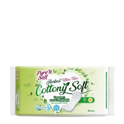 PURE N SOFT Soft Herbal Ultrathin Pantyliner 40s