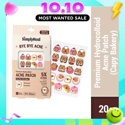 SIMPLYHEAL Capy Bakery Day & Night Premium Hydrocolloid Acne Patch 20s image