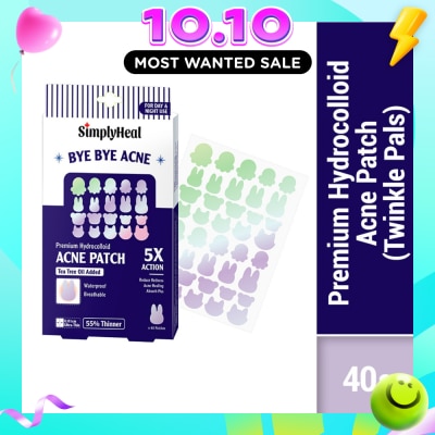 SIMPLYHEAL Twinkle Pals Day & Night Premium Hydrocolloid Acne Patch 40s image