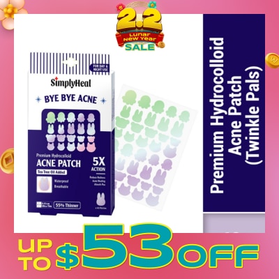 SIMPLYHEAL Twinkle Pals Day & Night Premium Hydrocolloid Acne Patch 40s