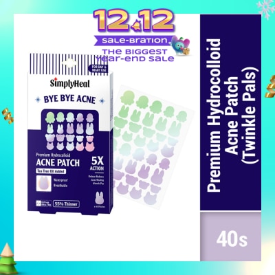 SIMPLYHEAL Twinkle Pals Day & Night Premium Hydrocolloid Acne Patch 40s