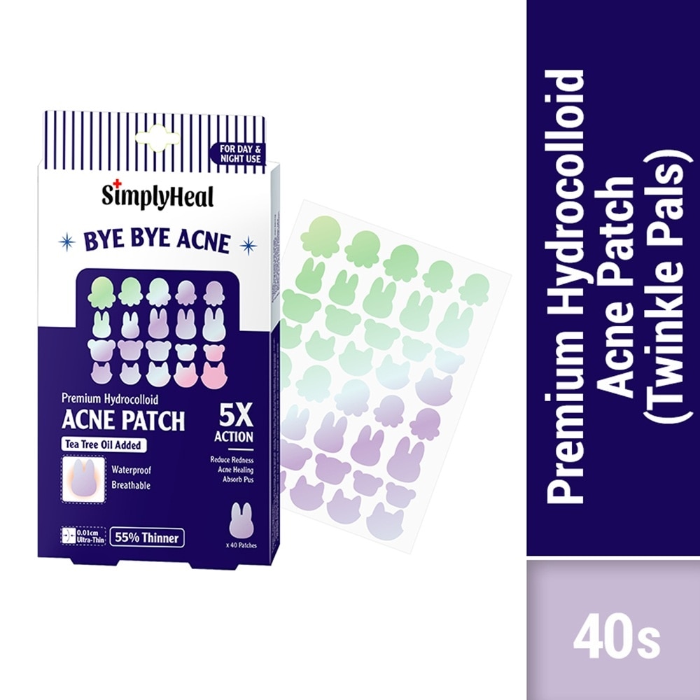 Twinkle Pals Day & Night Premium Hydrocolloid Acne Patch 40s