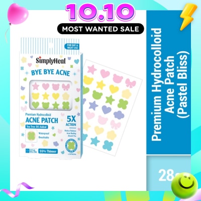 SIMPLYHEAL Pastel Bliss Day & Night Premium Hydrocolloid Acne Patch 28s image