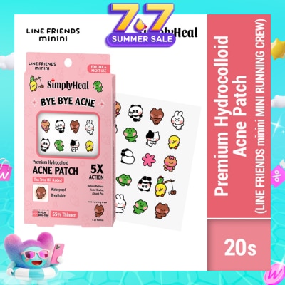 SIMPLYHEAL - Line Friends Minini Mini Running Crew Day & Night Premium Hydrocolloid Acne Patch 20s